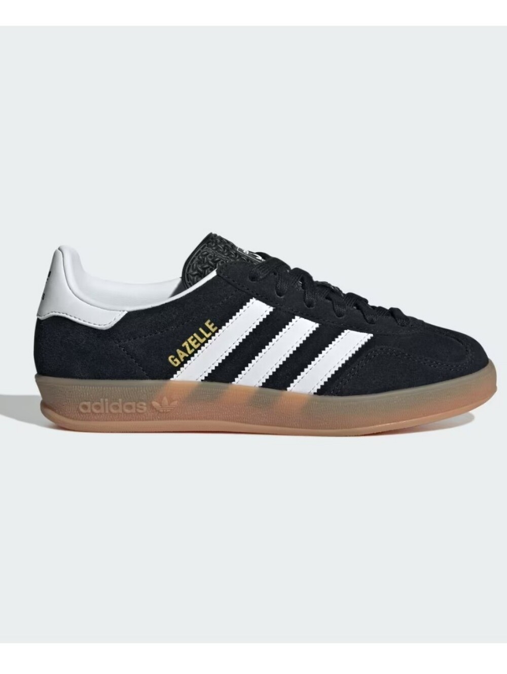 adidas Originals Gazelle Indoor J Black/White Gum Suede Low Top Kids 5 JQ8701